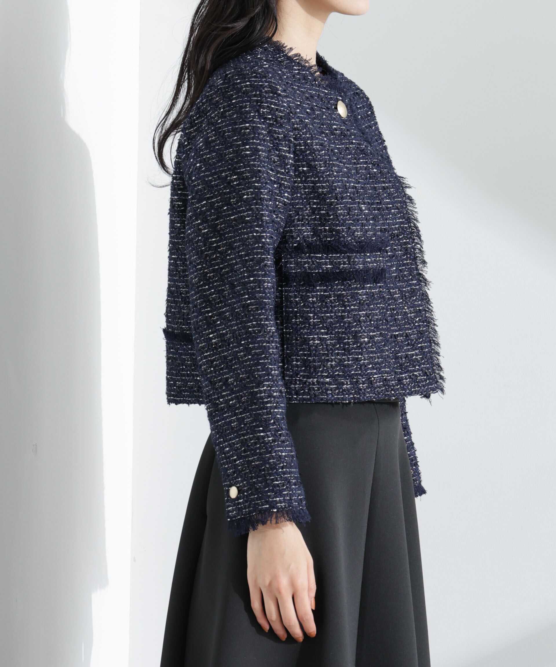 nano･universe「コンパクトツィードジャケット」|テーラードジャケット|