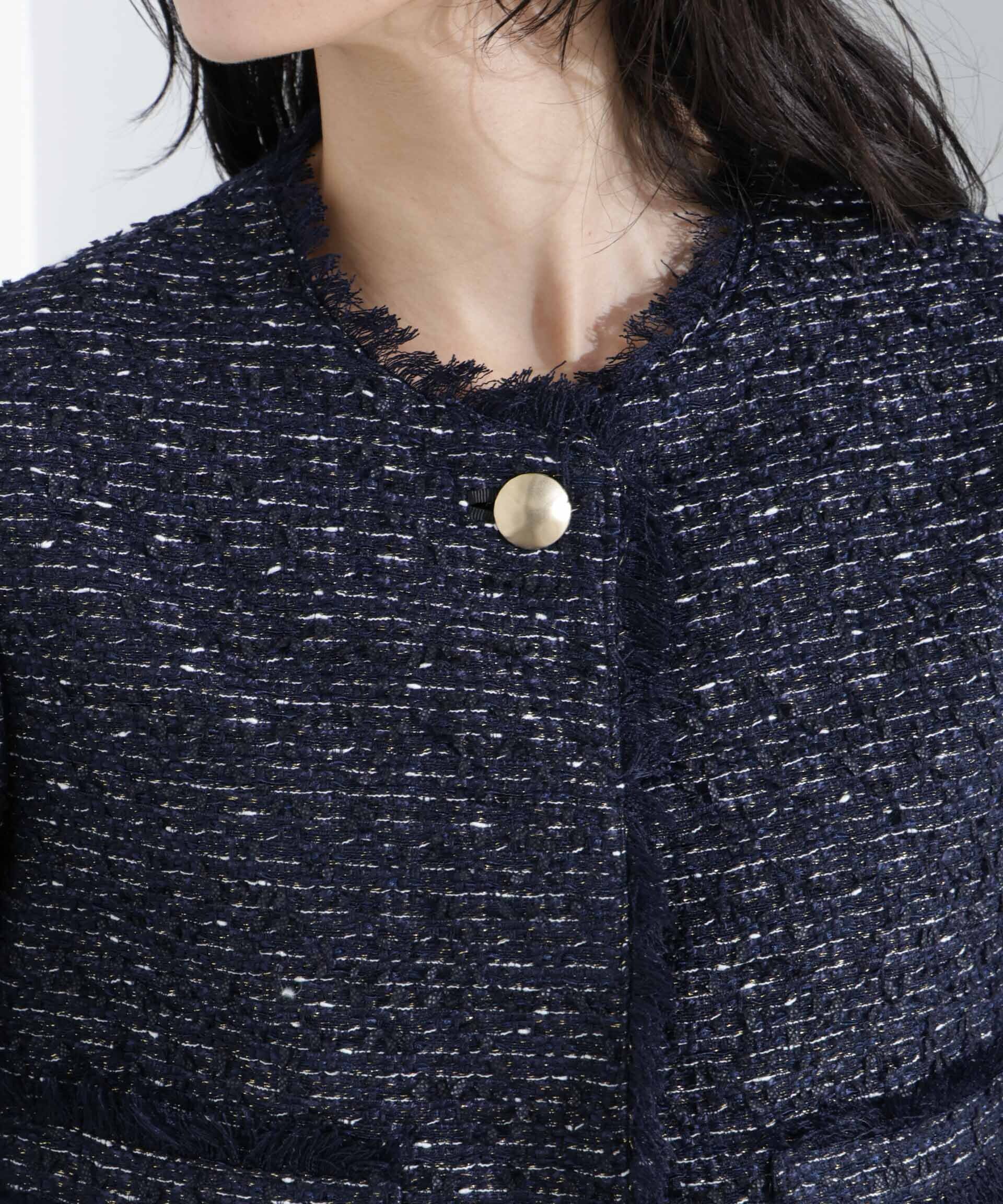 nano･universe「コンパクトツィードジャケット」|テーラードジャケット|