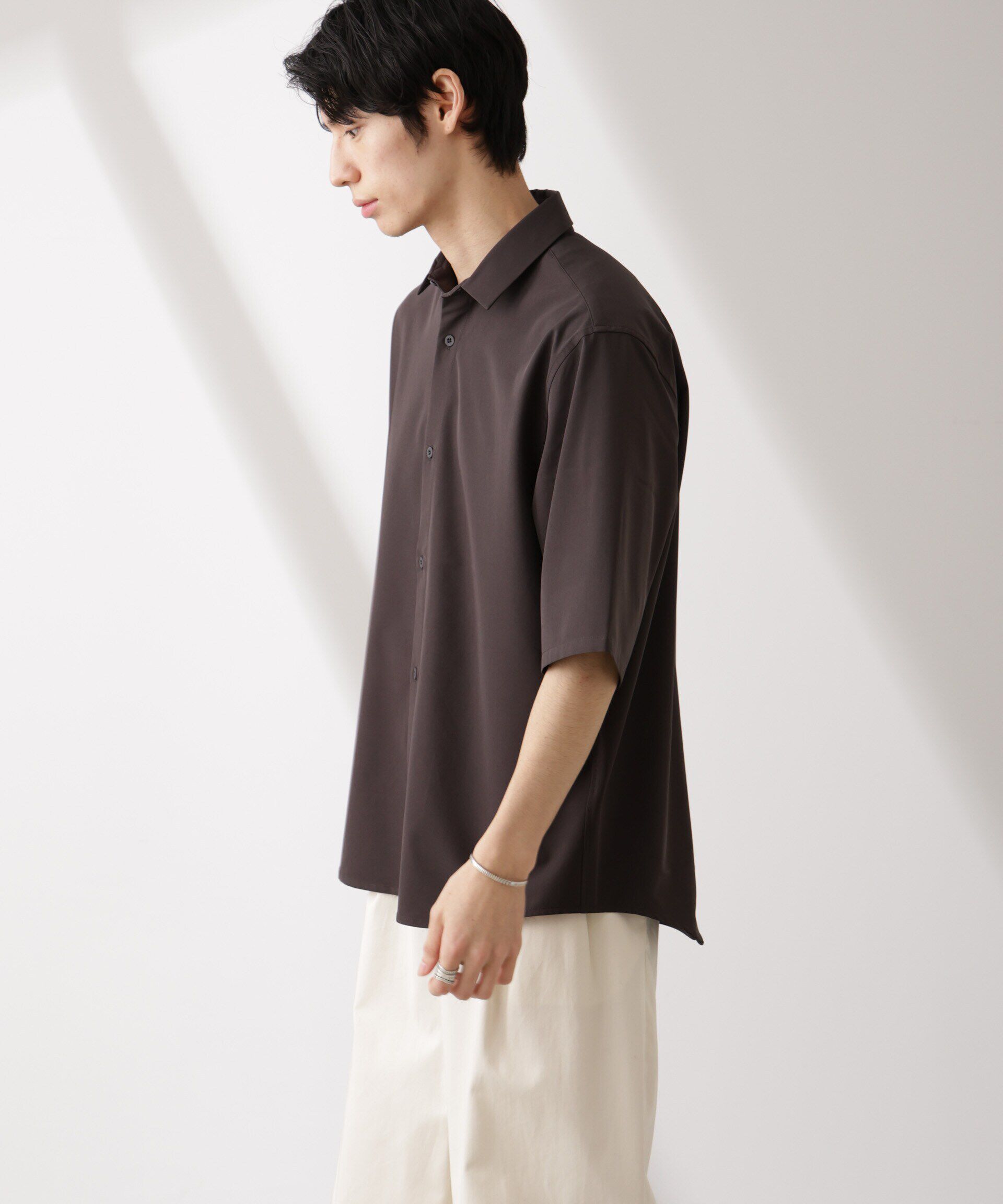 nano･universe「ライトウェイトストレッチ シャツ半袖」|シャツ・ブラウス|