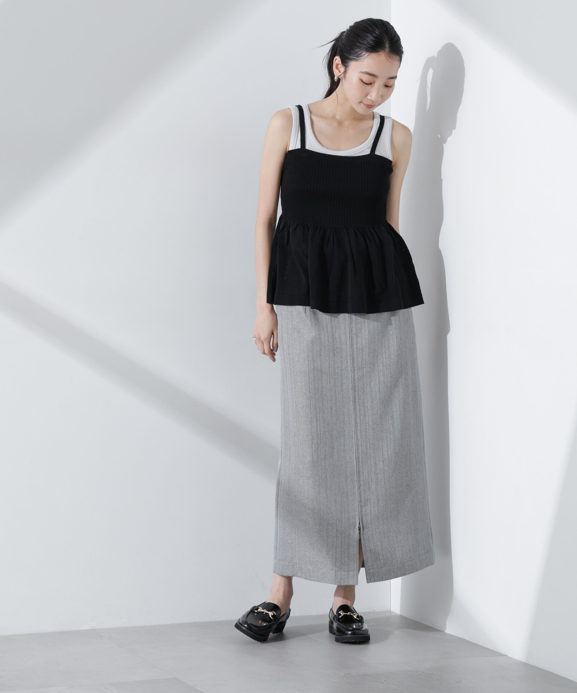 nano･universe「ペプラムキャミソール＋ボレロセット」|ニット・セーター|