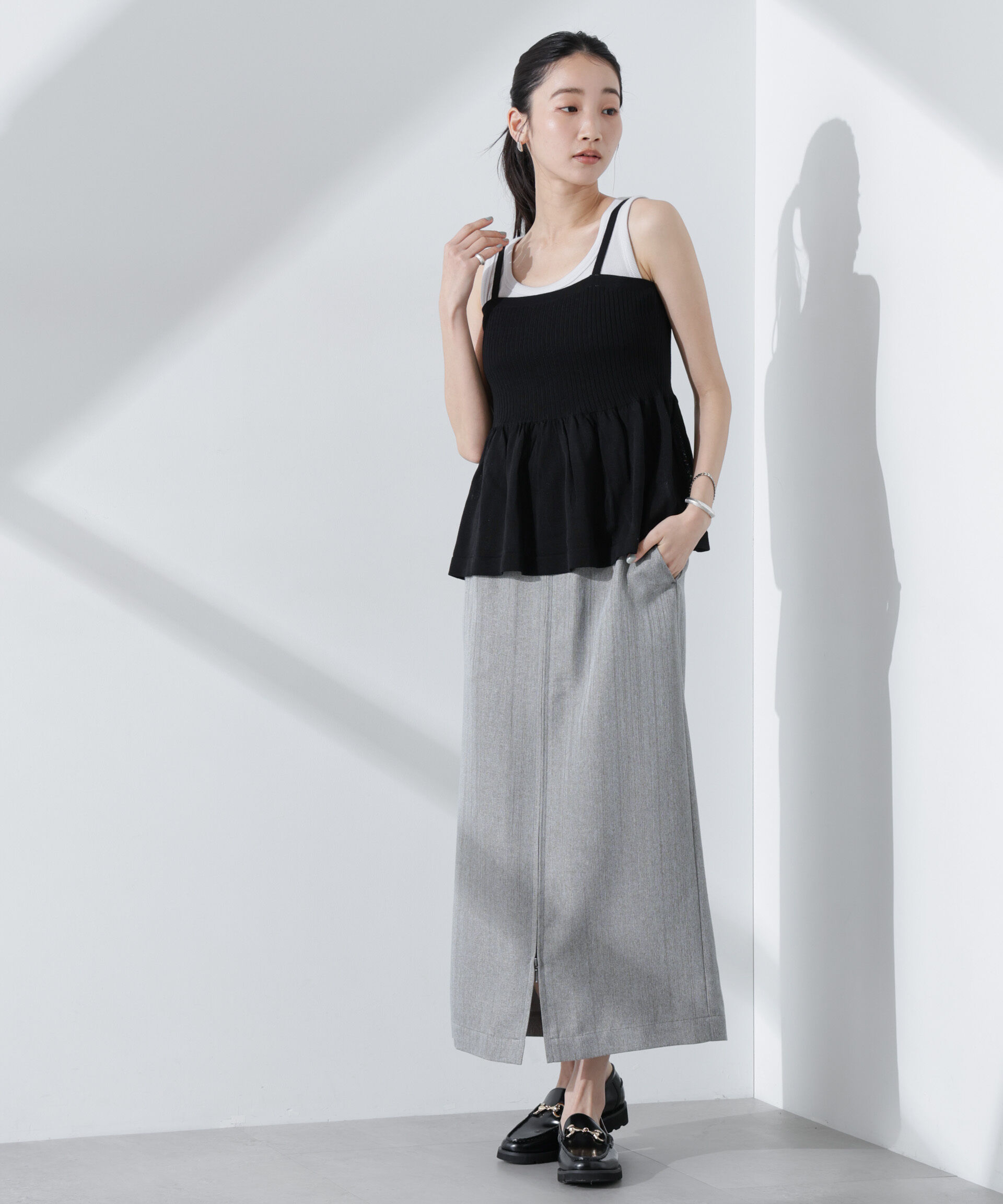 nano･universe「ペプラムキャミソール＋ボレロセット」|ニット・セーター|