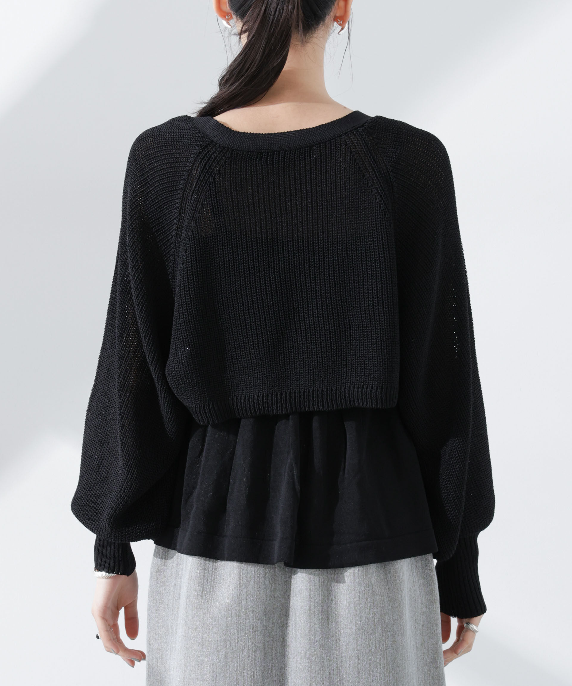 nano･universe「ペプラムキャミソール＋ボレロセット」|ニット・セーター|