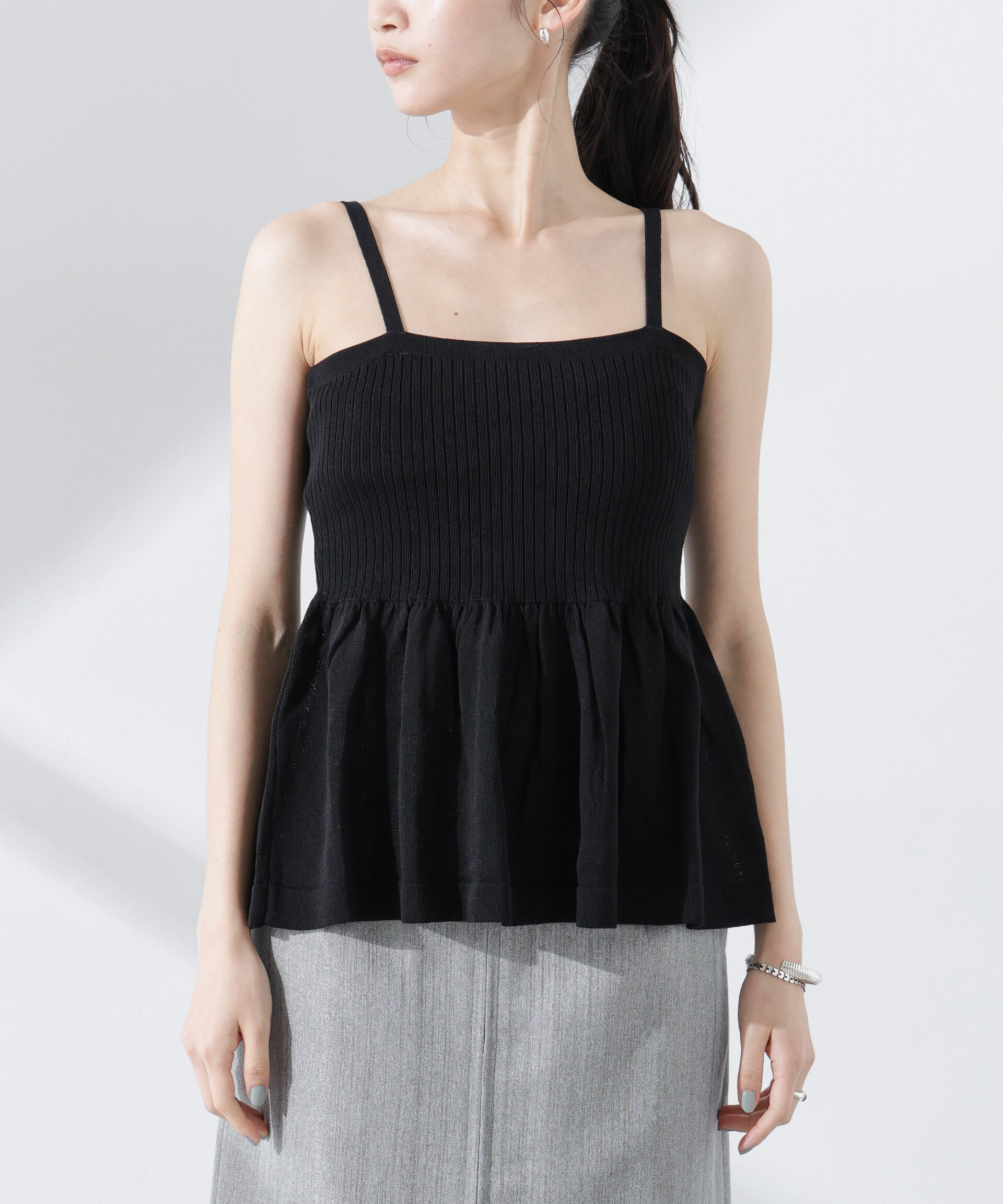 nano･universe「ペプラムキャミソール＋ボレロセット」|ニット・セーター|