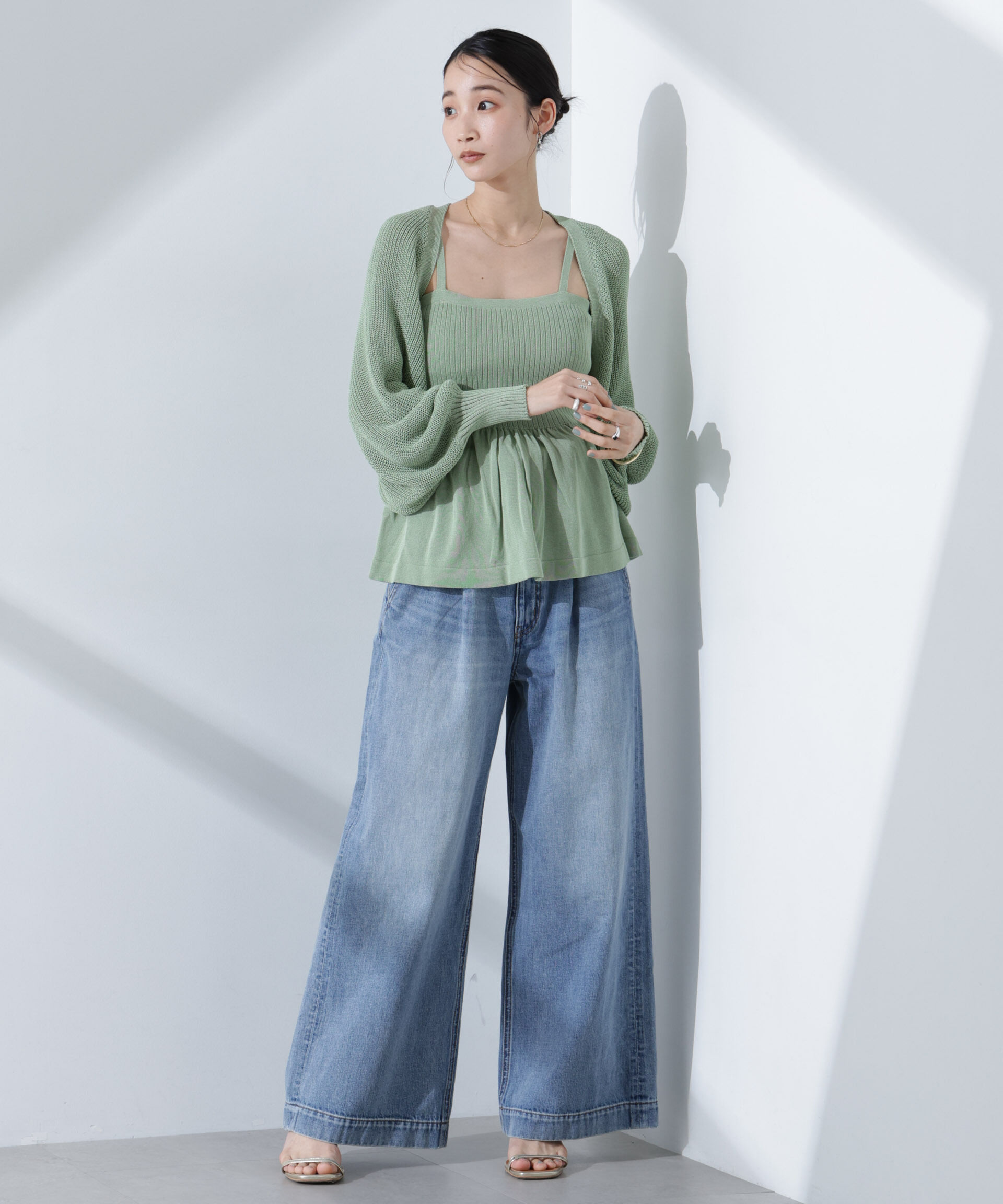 nano･universe「ペプラムキャミソール＋ボレロセット」|ニット・セーター|