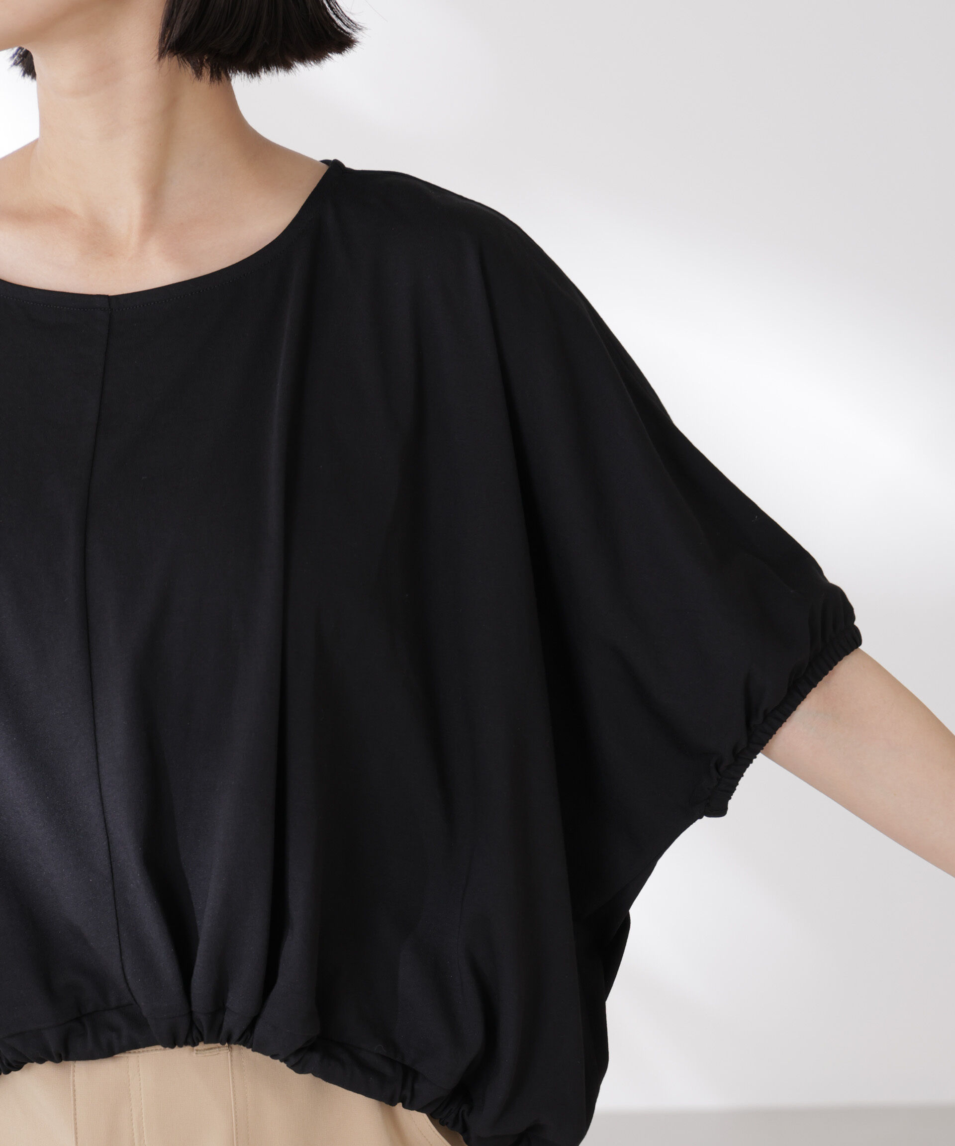 nano･universe「吸水速乾抗菌防臭クロップドドロストトップス」|Tシャツ・カットソー|