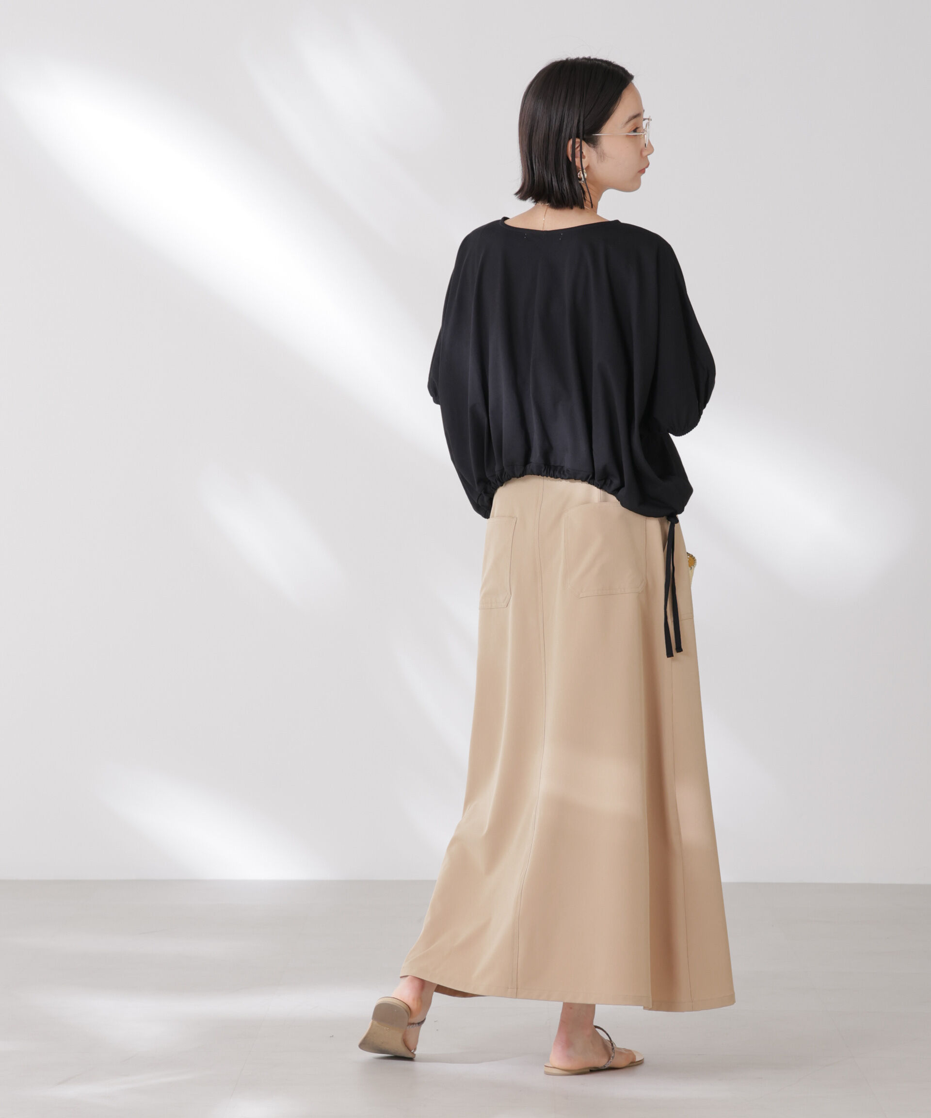 nano･universe「吸水速乾抗菌防臭クロップドドロストトップス」|Tシャツ・カットソー|