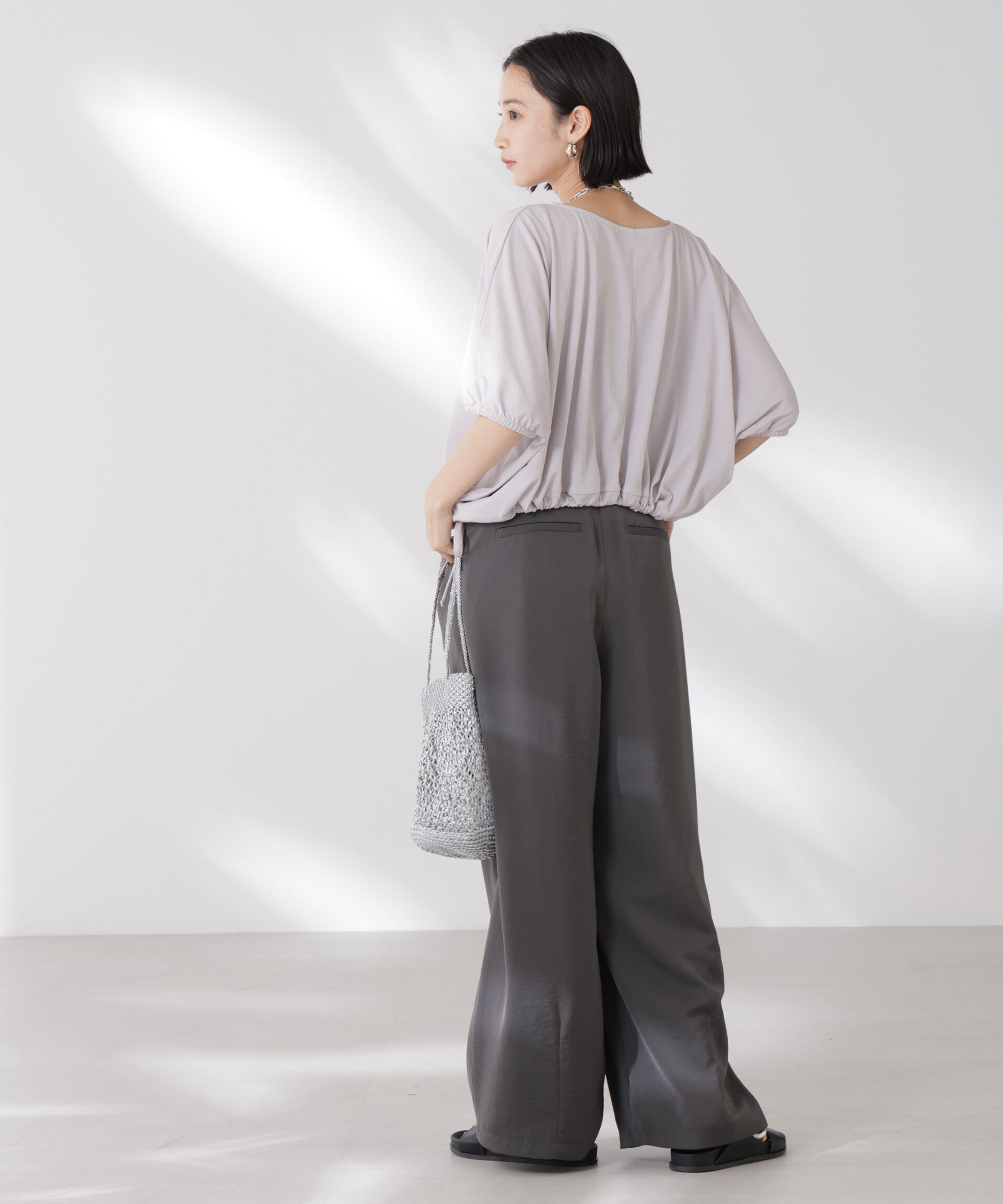 nano･universe「吸水速乾抗菌防臭クロップドドロストトップス」|Tシャツ・カットソー|