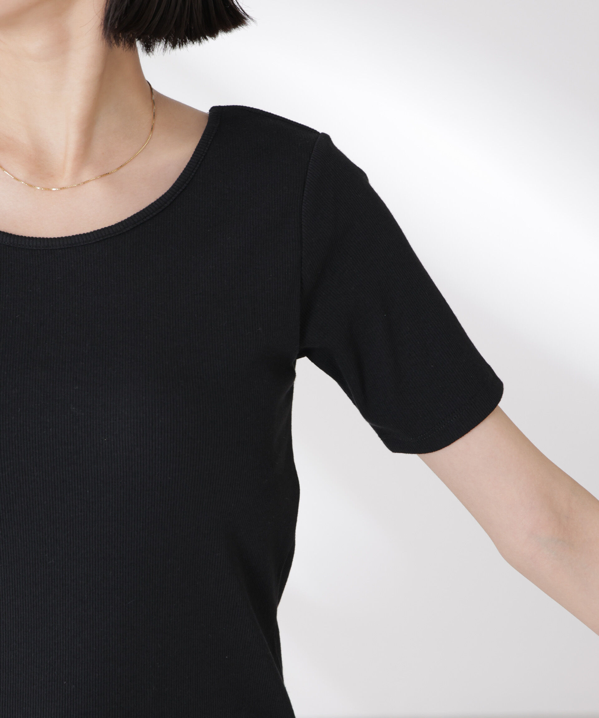 nano･universe「抗菌防臭・接触冷感機能 カップ付きクルーネックトップス」|Tシャツ・カットソー|