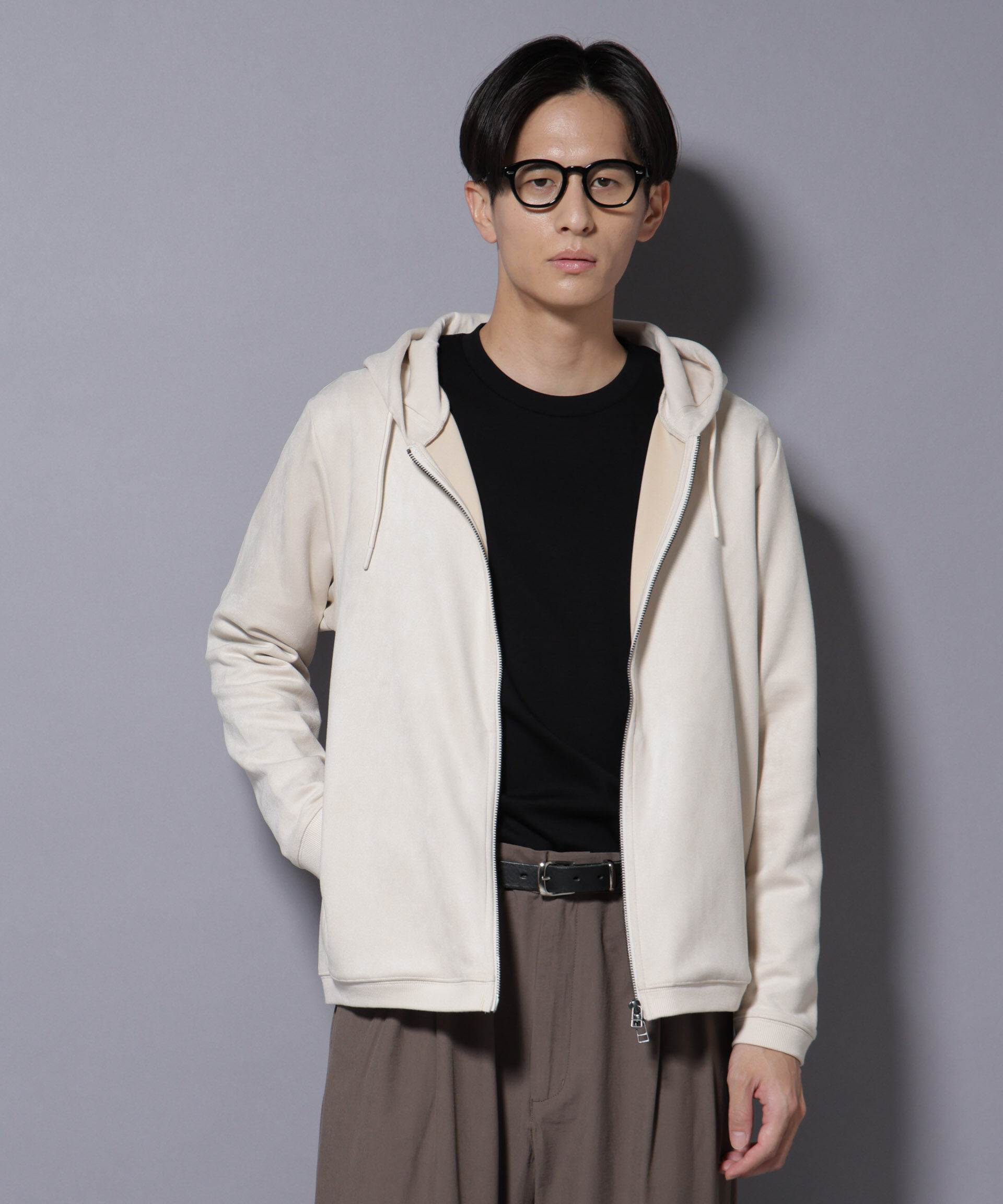 nano･universe「フェイクスエードZIPフーディー 長袖」|Tシャツ・カットソー|アイボリー7