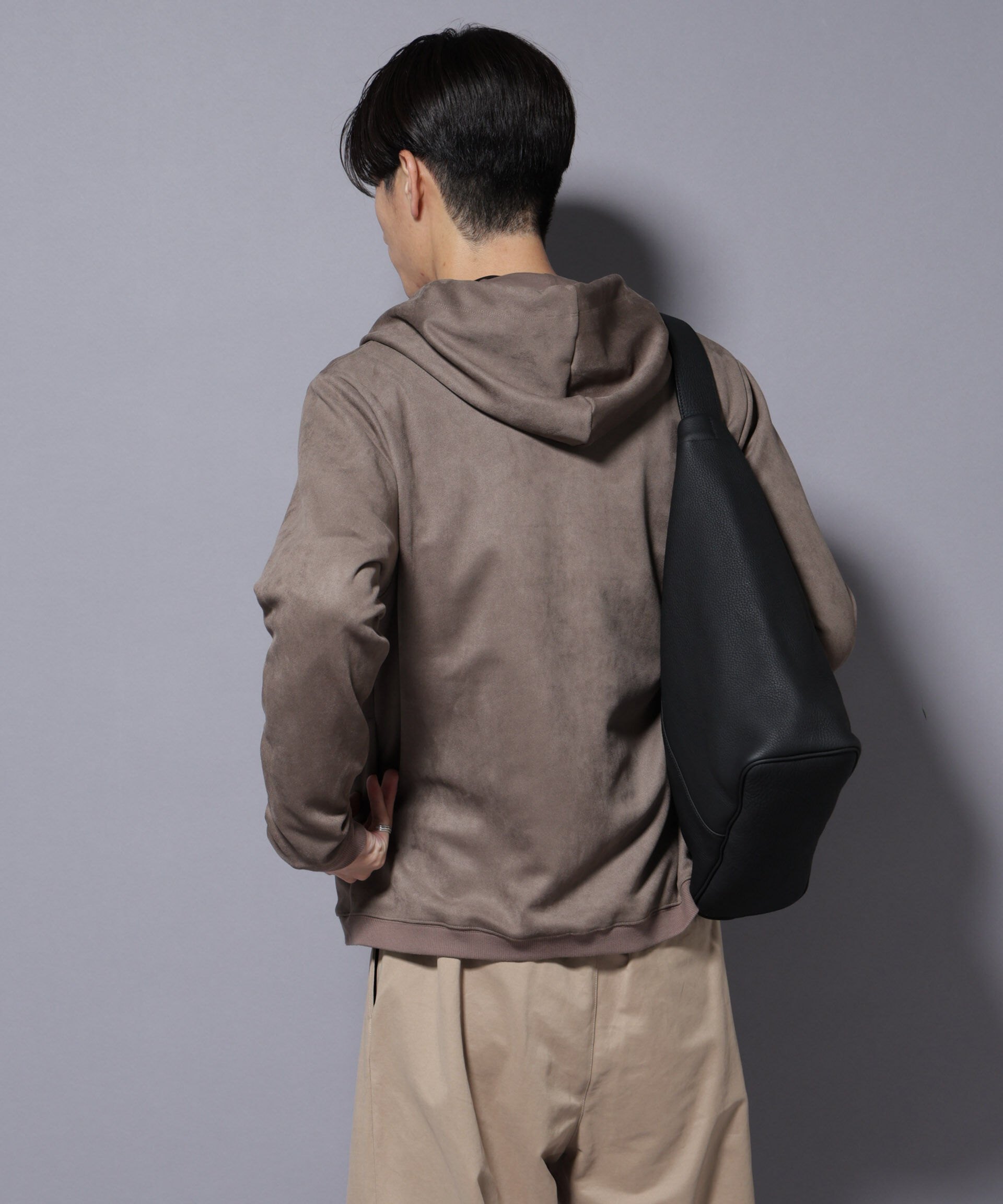 nano･universe「フェイクスエードZIPフーディー 長袖」|Tシャツ・カットソー|