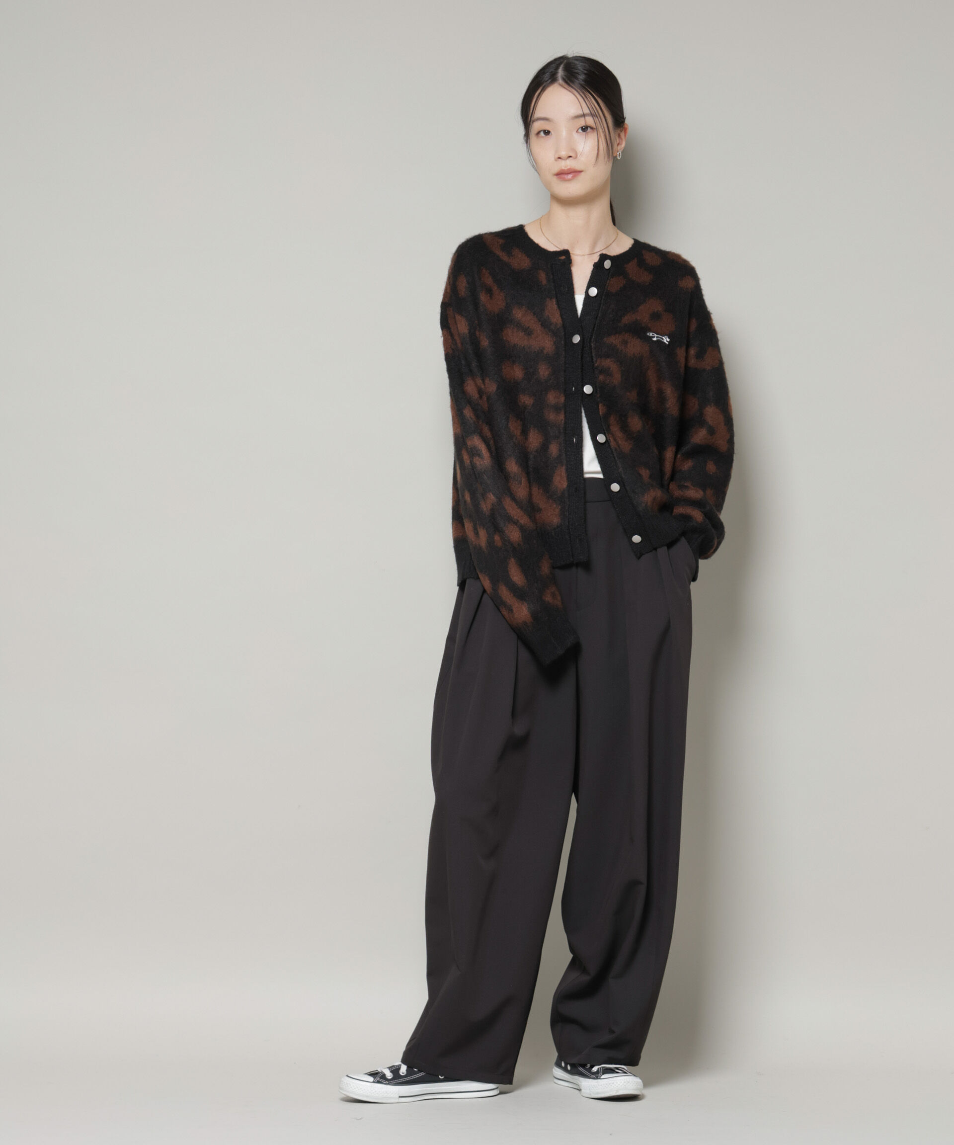 nano･universe「PENNEYS別注TheFOXレオパードクルーカーディガン」|ニット・セーター|