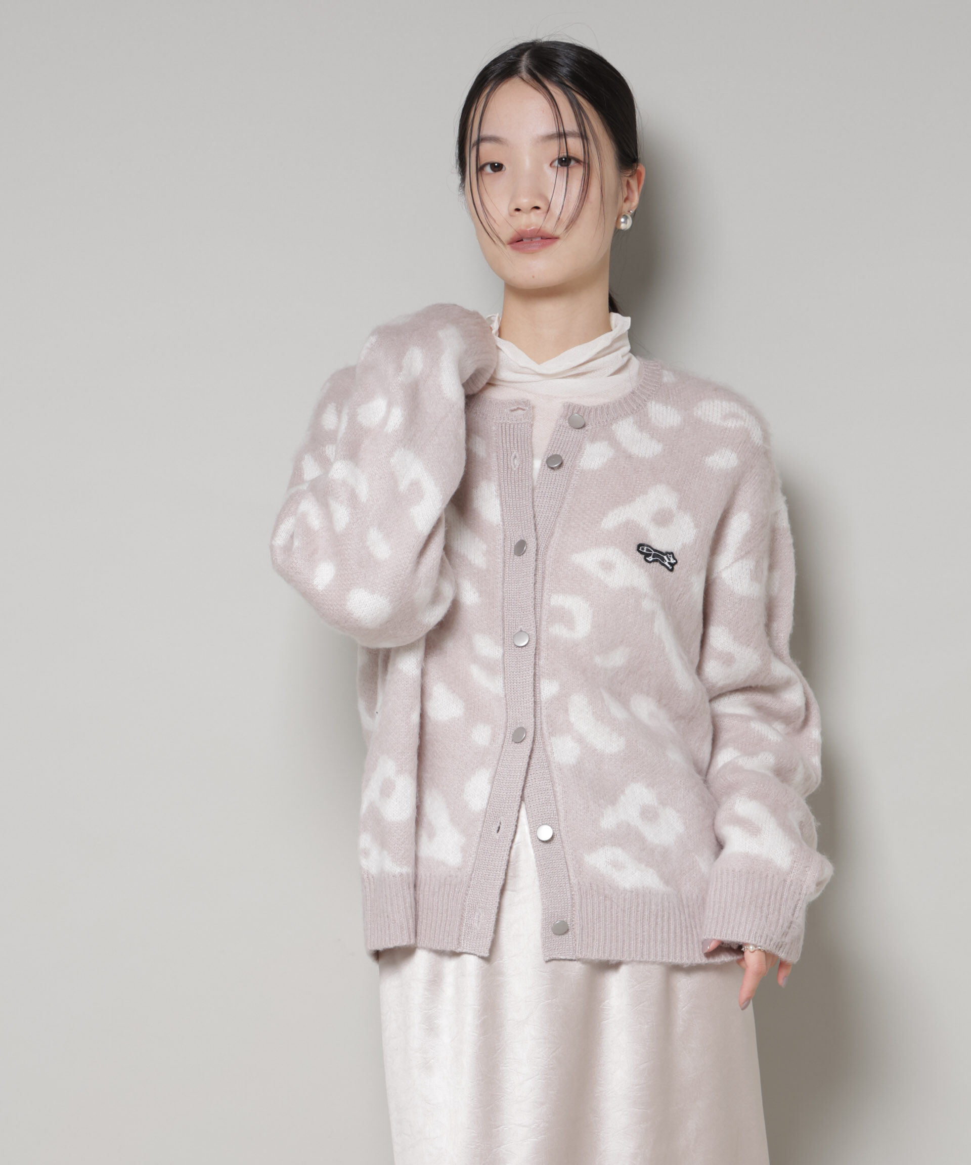 nano･universe「PENNEYS別注TheFOXレオパードクルーカーディガン」|ニット・セーター|