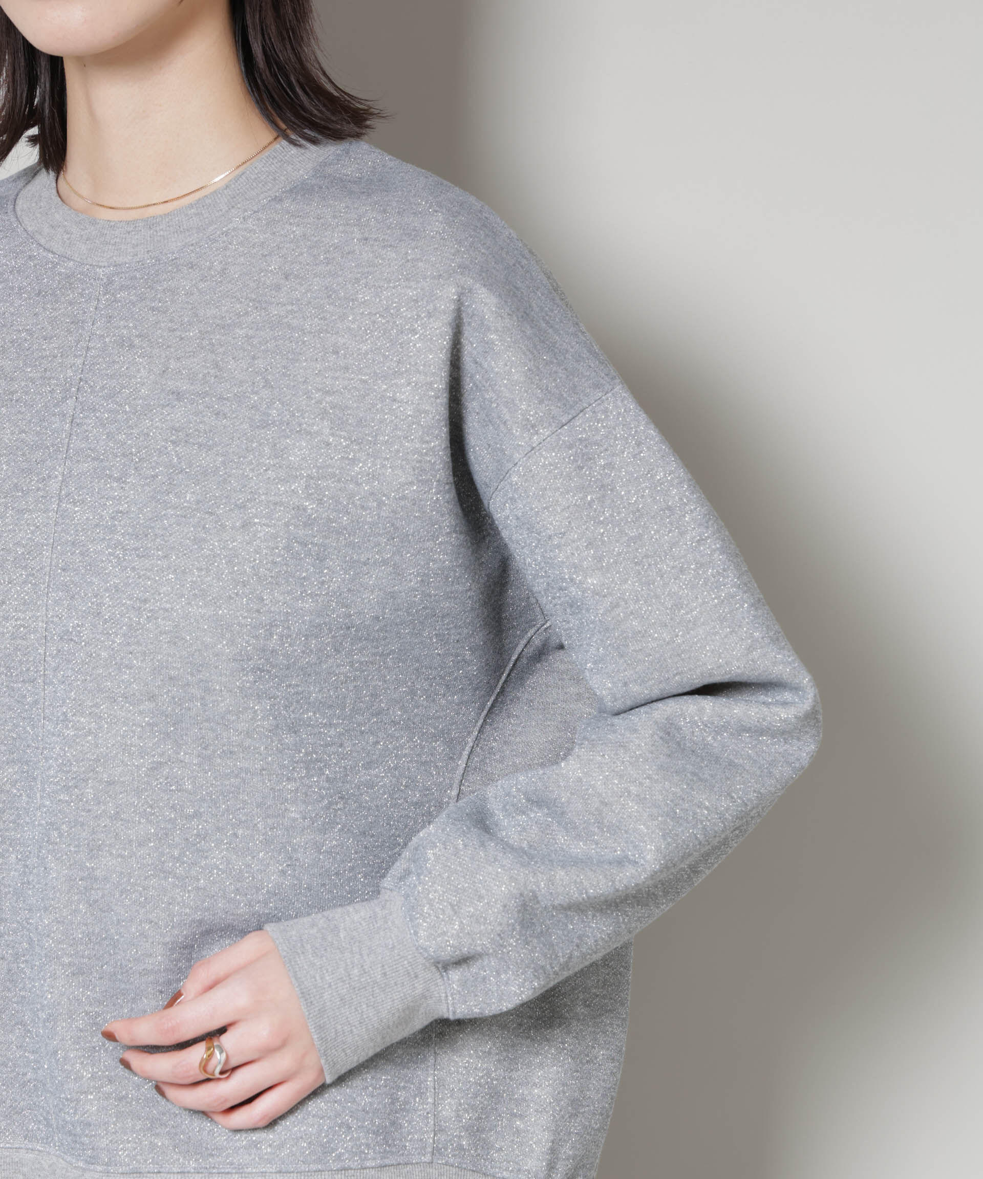 nano･universe「ラメ裏毛トップス」|Tシャツ・カットソー|