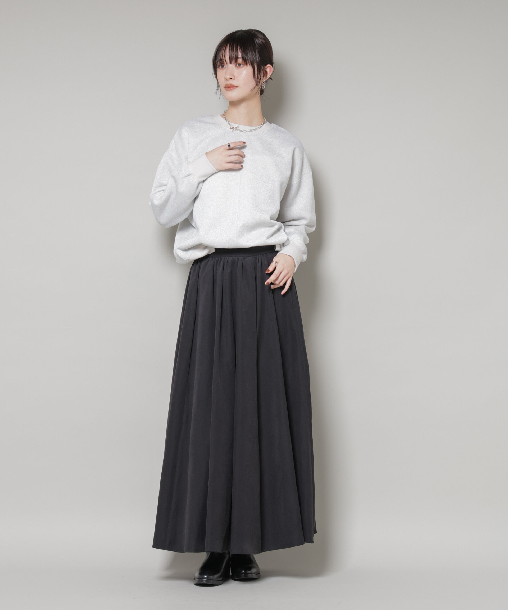 nano･universe「ラメ裏毛トップス」|Tシャツ・カットソー|