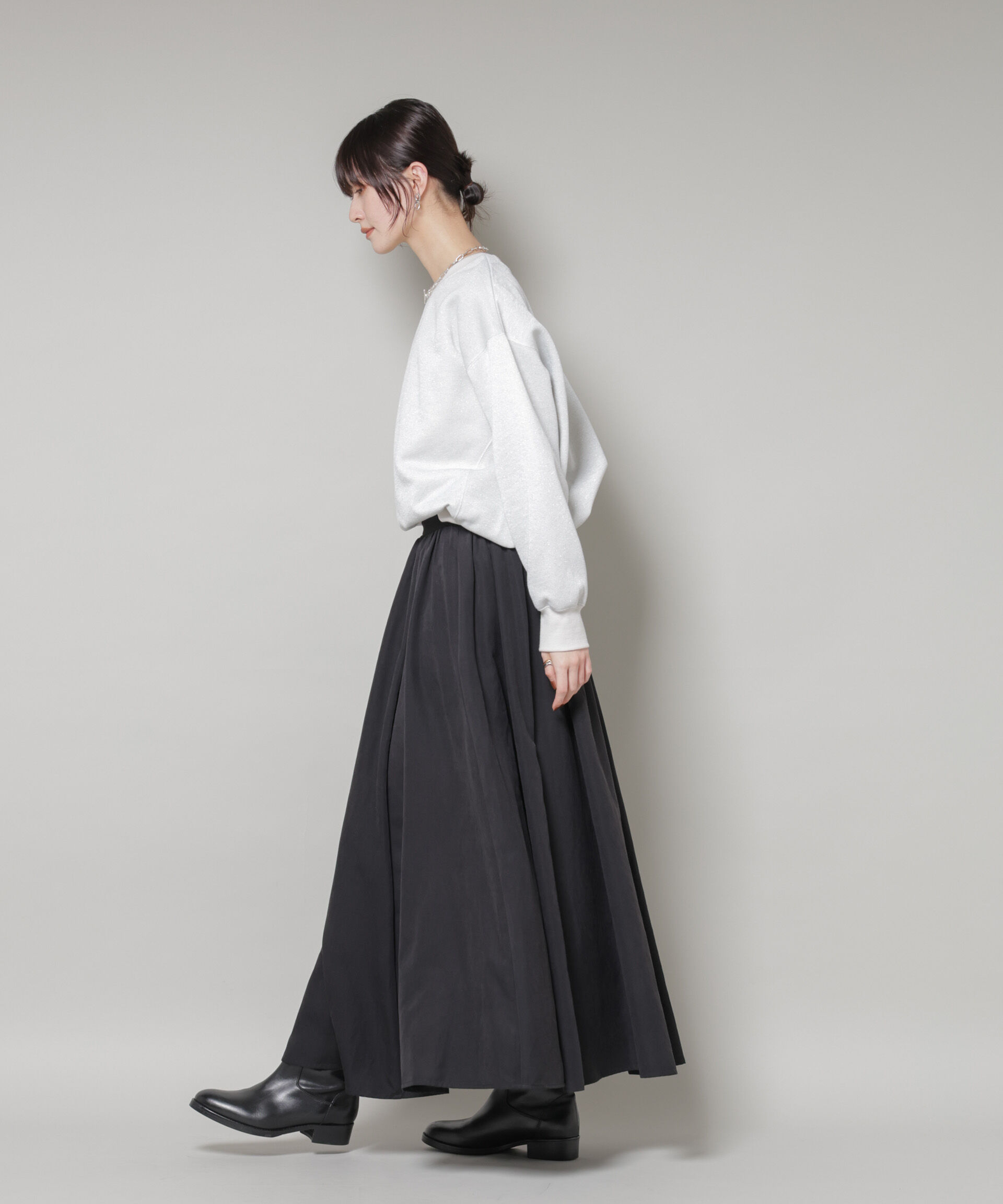 nano･universe「ラメ裏毛トップス」|Tシャツ・カットソー|