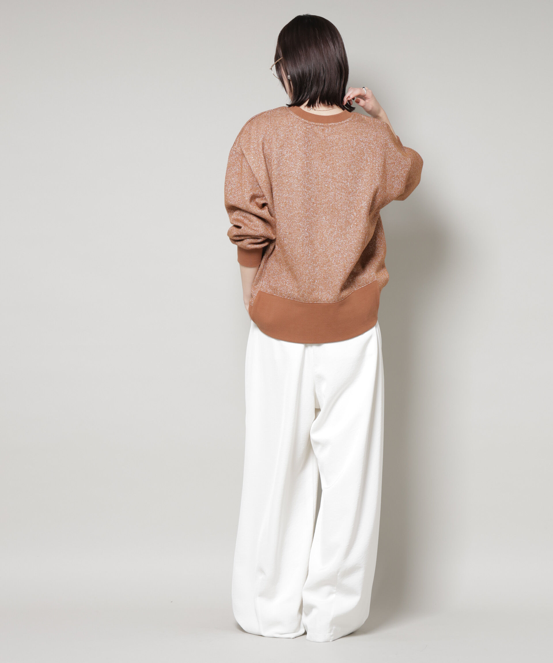 nano･universe「ラメ裏毛トップス」|Tシャツ・カットソー|