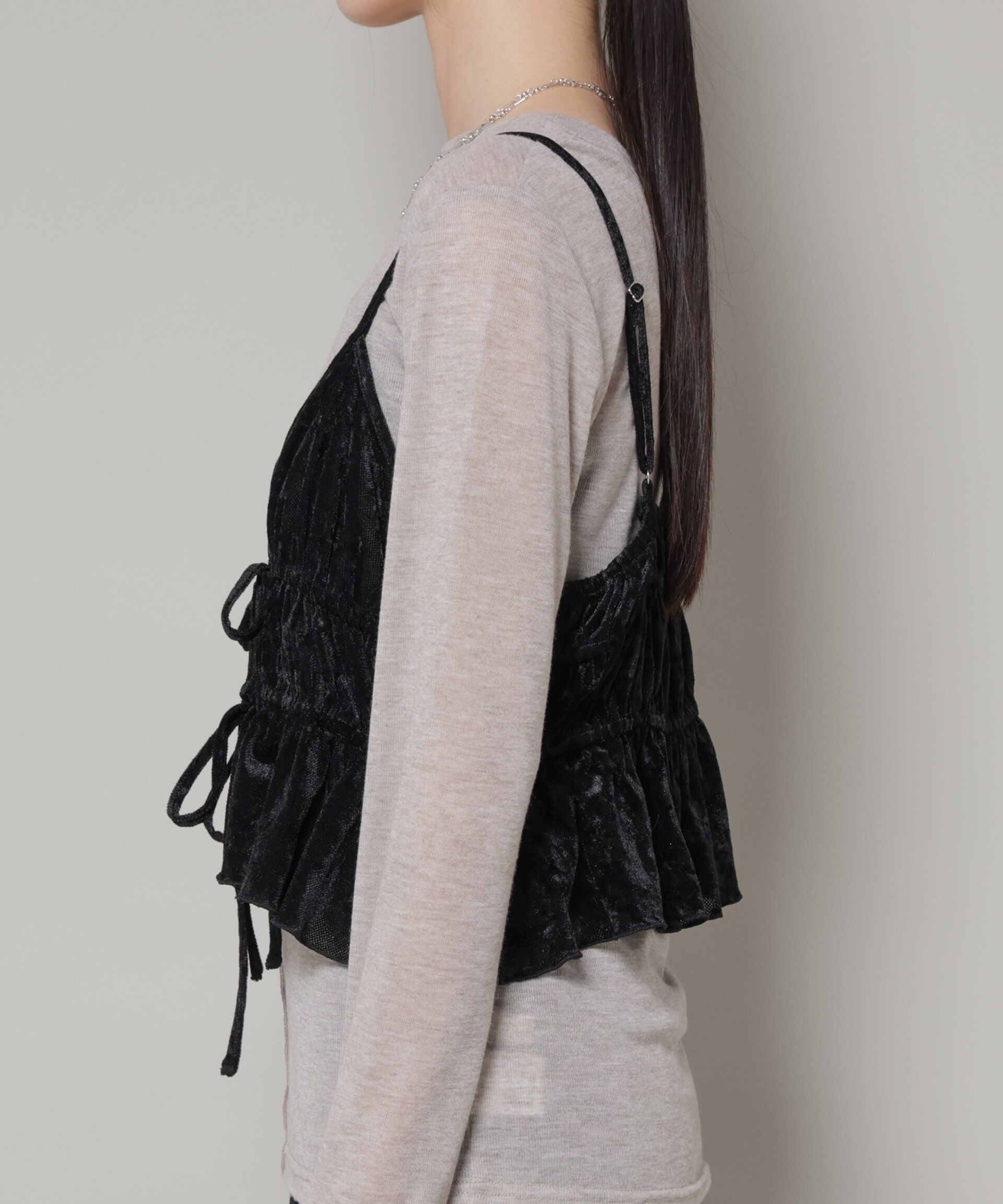 nano･universe「フロントリボンキャミソールビスチェ」|Tシャツ・カットソー|