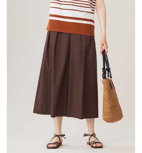 自由区「【カタログ掲載・洗える】タックガウチョ パンツ」|その他|ブラウン