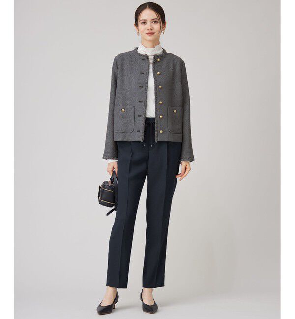 自由区「【SHIHOさん着用】ブライトリングツイード ジャケット」|ノーカラージャケット|