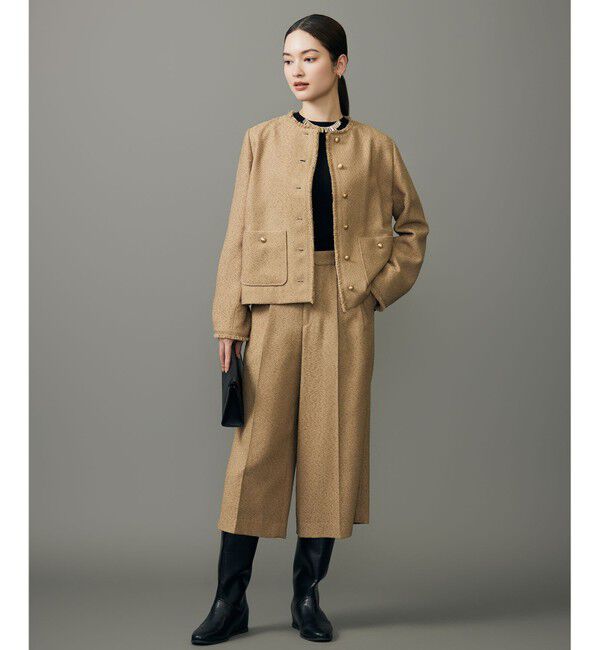 自由区「【SHIHOさん着用】ブライトリングツイード ジャケット」|ノーカラージャケット|