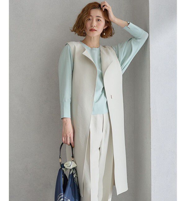 23区「ハイカウントライトクロス ジレ」|その他|ベージュ系