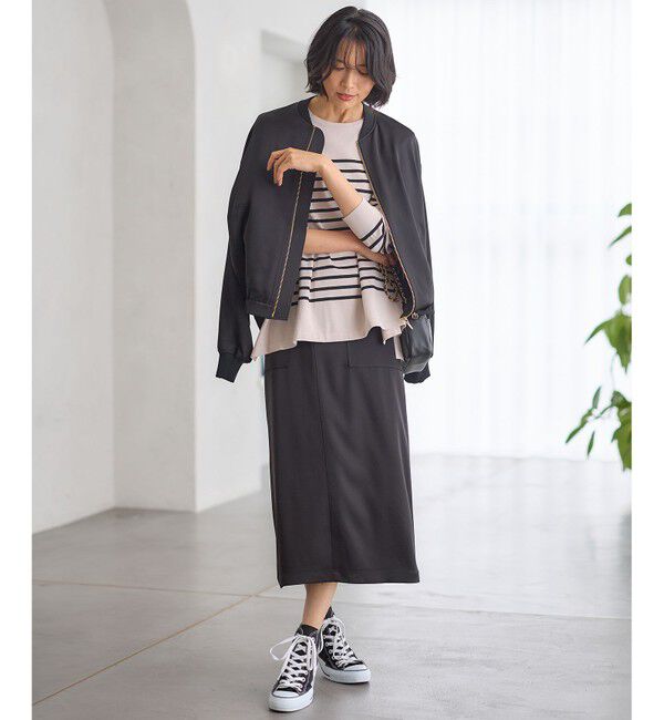 23区「ドレープサテン スカート」|スカート|