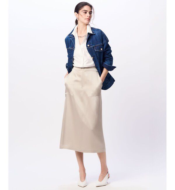 23区「ドレープサテン スカート」|スカート|