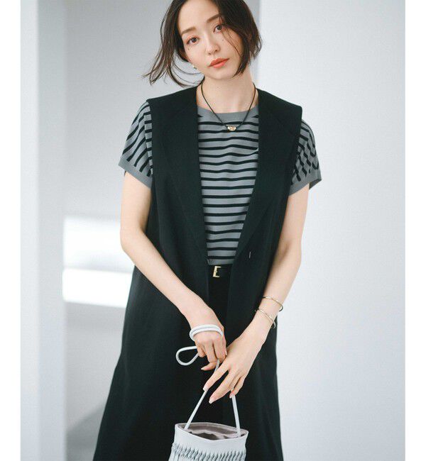 23区「【CLASSY.6月号掲載/洗える】リネンレーヨンストレッチ ジレ」|その他|