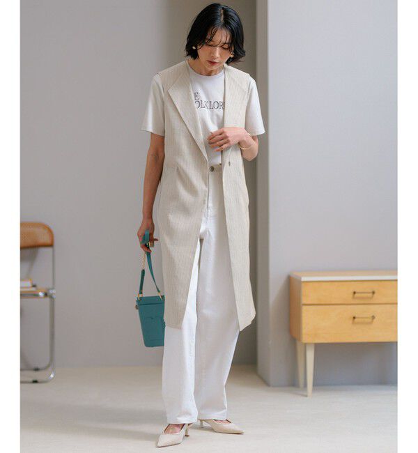 23区「【CLASSY.6月号掲載/洗える】リネンレーヨンストレッチ ジレ」|その他|