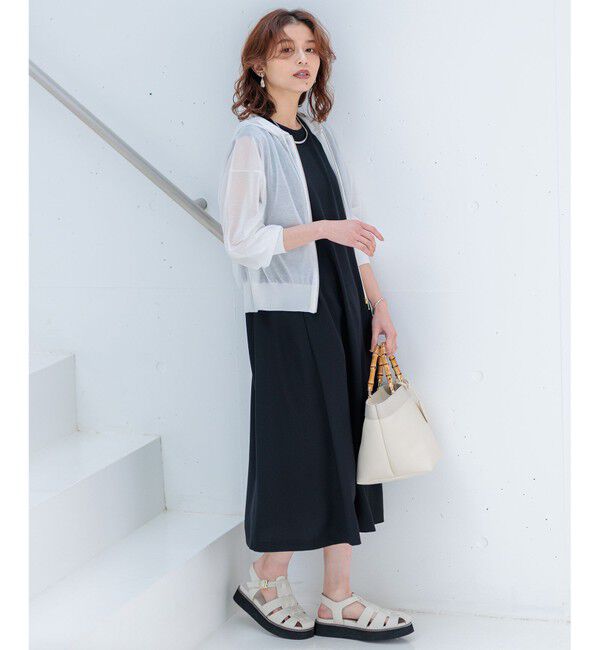 23区「【洗える】ストレッチジョーゼット ワンピース」|ワンピース|