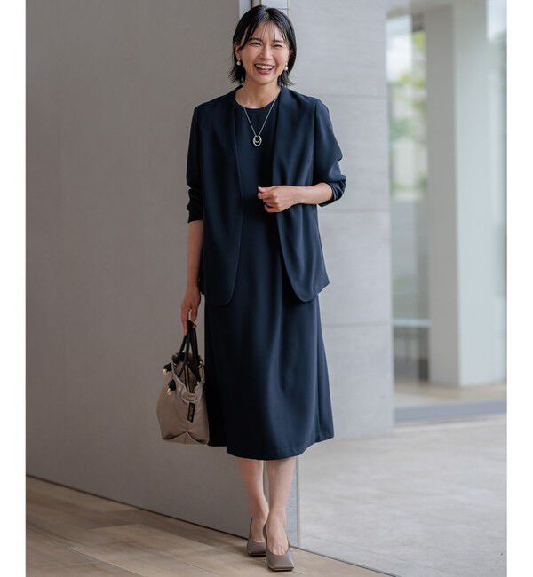 23区「【洗える】ストレッチジョーゼット ワンピース」|ワンピース|