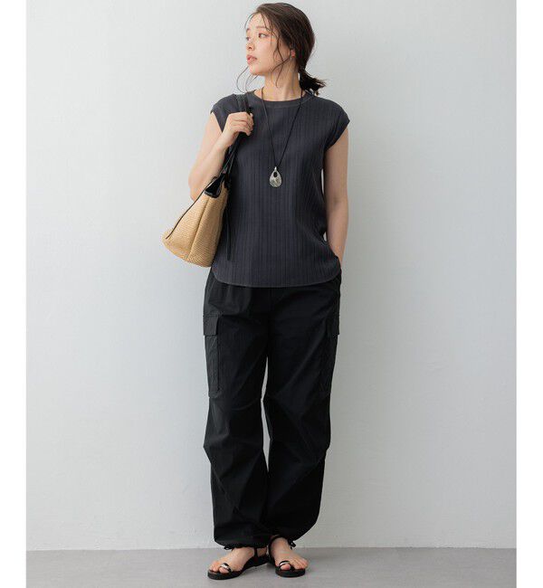 23区「【SLOW/一部店舗限定】ランダムリブフライス フレンチスリーブ カットソー」|Tシャツ・カットソー|