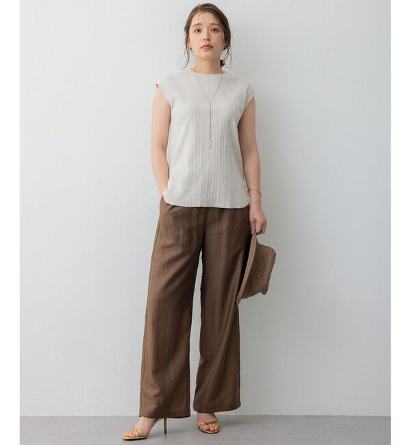 23区「【SLOW/一部店舗限定】ランダムリブフライス フレンチスリーブ カットソー」|Tシャツ・カットソー|