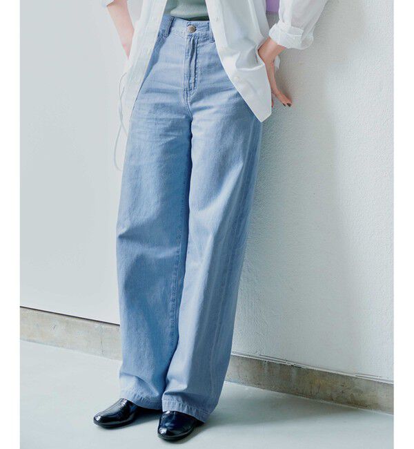 23区「【GLOW5月号掲載/洗える】ライトダンガリー ワイドパンツ」|デニム|ﾗｲﾄｲﾝﾃ