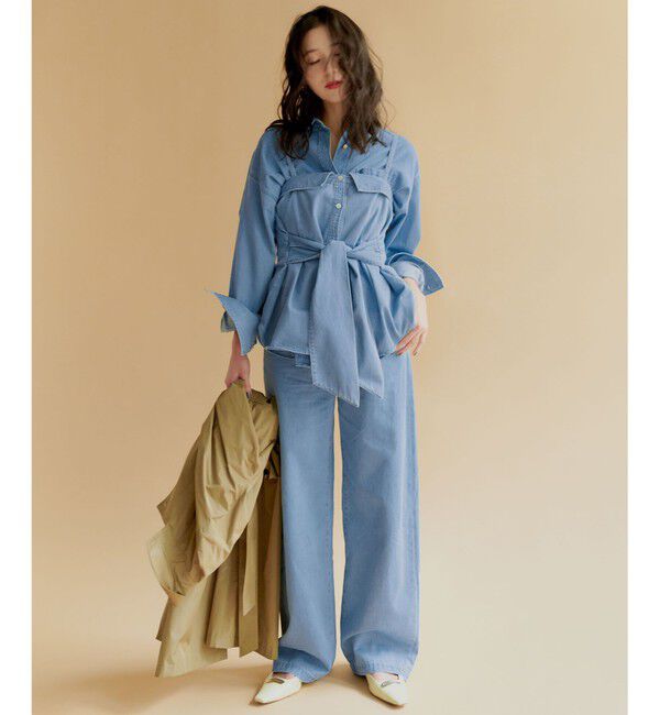 23区「【GLOW5月号掲載/洗える】ライトダンガリー ワイドパンツ」|デニム|