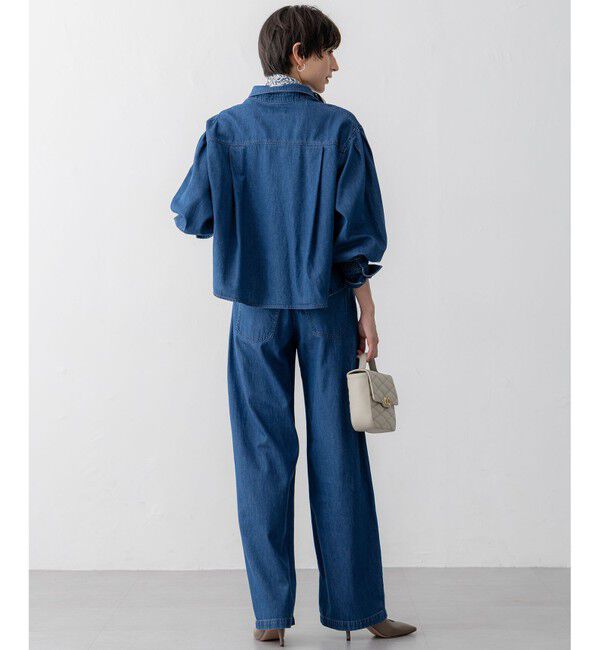 23区「【GLOW5月号掲載/洗える】ライトダンガリー ワイドパンツ」|デニム|