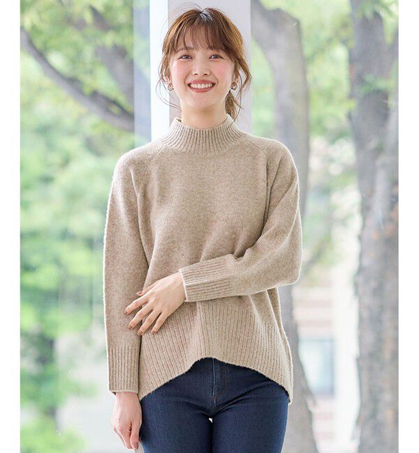 ANY SIS「 【大人百花掲載 ヨンアさん着用】ハイネックバックポイント ニット」|ニット・セーター|ライトモカ