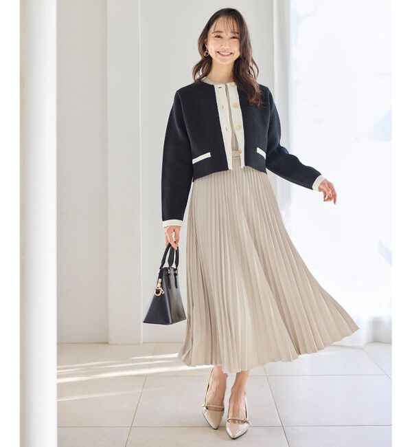 ANY SIS「バイカラーラメニット カーディガン」|カーディガン|