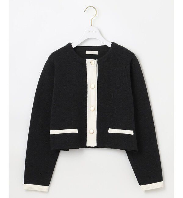 ANY SIS「バイカラーラメニット カーディガン」|カーディガン|