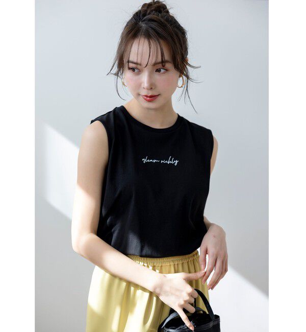 ANY SIS「【洗える】ノースリーブロゴ Tシャツ」|Tシャツ・カットソー|