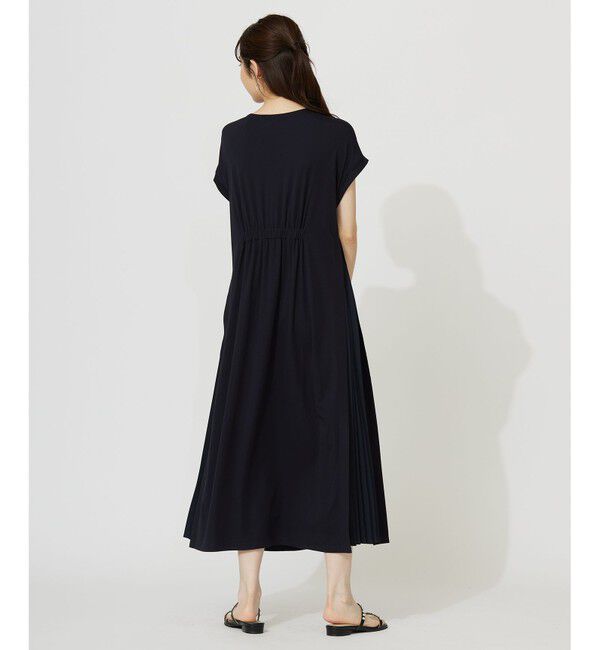 ANY SIS「【接触冷感・UVカット・洗える】ハイストレッチスムースサイドプリ－ツ ワンピース」|ワンピース|