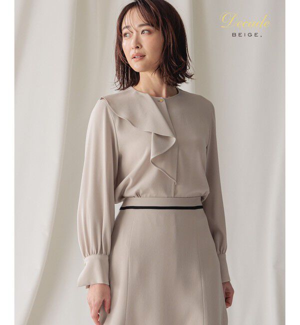 BEIGE,「CINDY / アシンメトリーブラウス」|シャツ・ブラウス|Sand