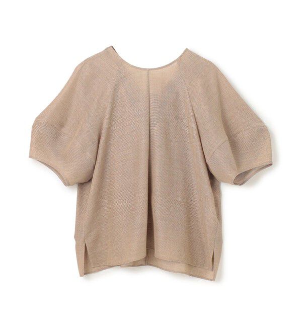 BEIGE,「【洗える・吸水速乾・防シワ】LIATRIS / バックリボンハーフスリーブブラウス」|シャツ・ブラウス|