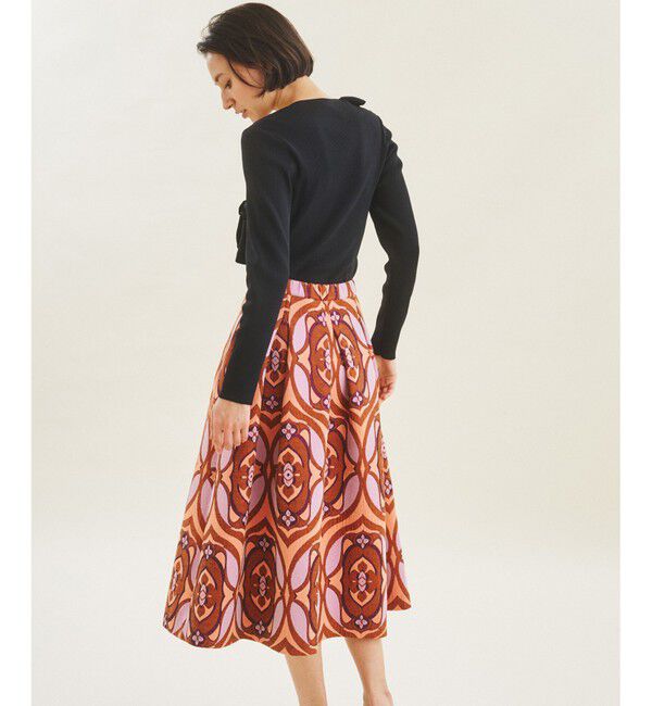 GRACE CONTINENTAL「ラメジャガードタックスカート」|スカート|