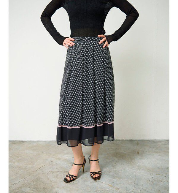 Grace Class「ドットBOXタックスカート」|スカート|ブラック