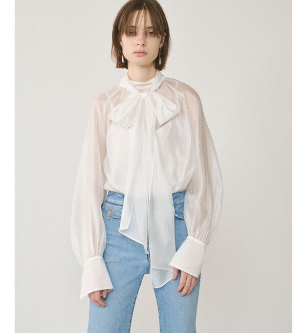 GRACE CONTINENTAL「シアーボウタイブラウス」|シャツ・ブラウス|ホワイト