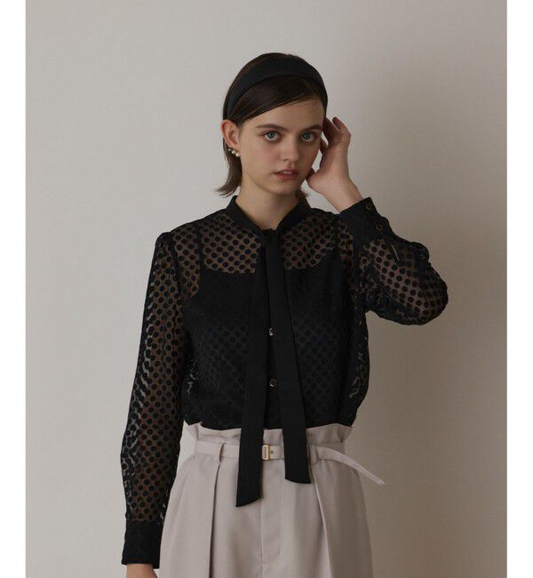  「ドットオパールタイ付ブラウス」|シャツ・ブラウス|