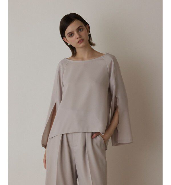  「スリットスリーブトップ」|Tシャツ・カットソー|ベージュ