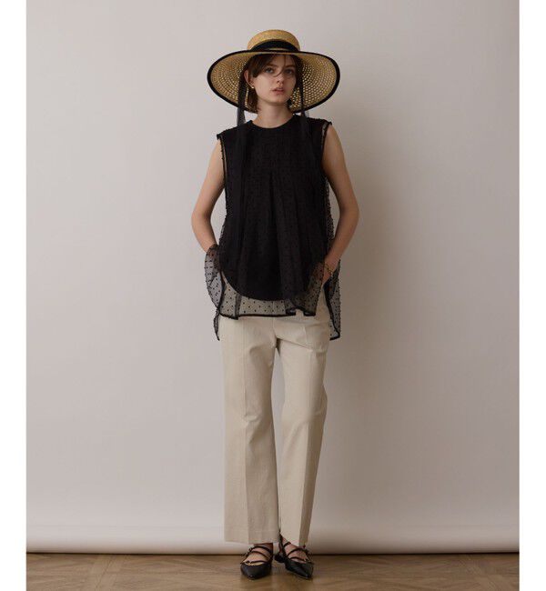 GRACE CONTINENTAL「シアージャガードカットトップ」|シャツ・ブラウス|ブラック