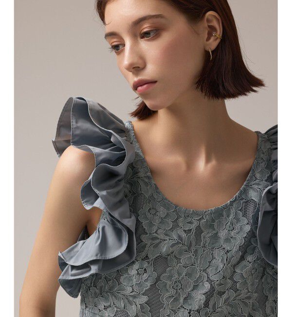 GRACE CONTINENTAL「フリルレースワンピース」|ドレス|